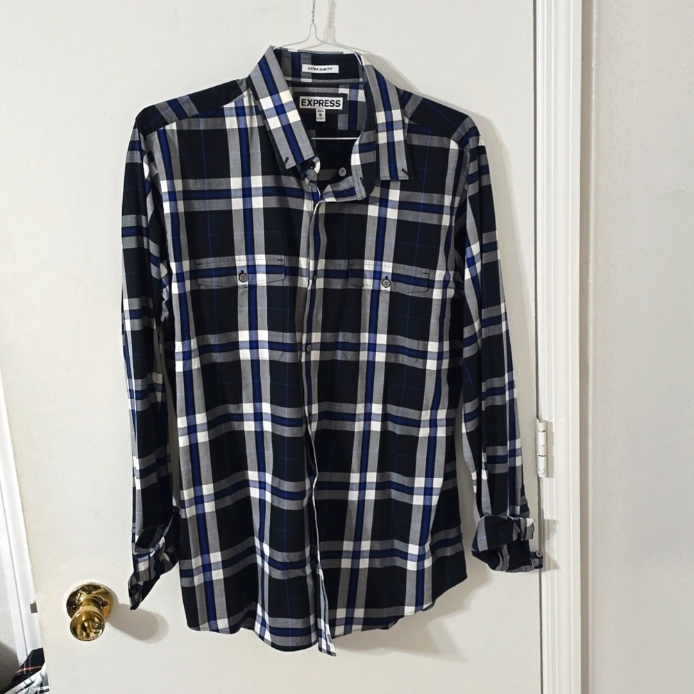 Express Men's Fitted Button Up Shirt